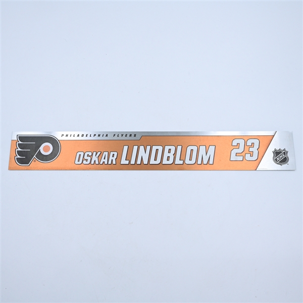 Oskar Lindblom - Philadelphia Flyers - Magnetic Practice Locker Room Nameplate - 2018-19 NHL Season