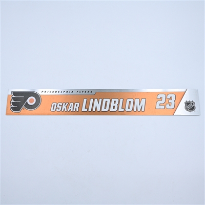 Oskar Lindblom - Philadelphia Flyers - Magnetic Practice Locker Room Nameplate - 2018-19 NHL Season