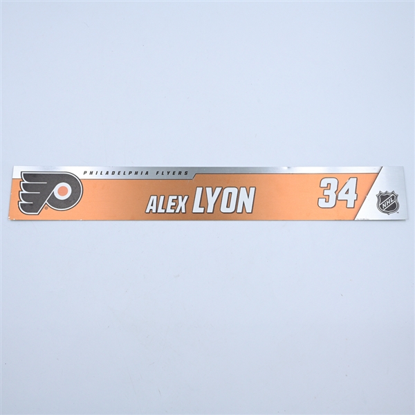 Alex Lyon - Philadelphia Flyers - Magnetic Practice Locker Room Nameplate - 2018-19 NHL Season