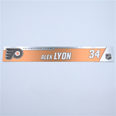 Alex Lyon - Philadelphia Flyers - Magnetic Practice Locker Room Nameplate - 2018-19 NHL Season