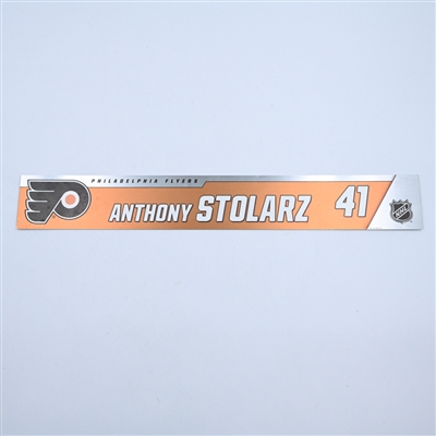 Anthony Stolarz - Philadelphia Flyers - Magnetic Practice Locker Room Nameplate - 2018-19 NHL Season
