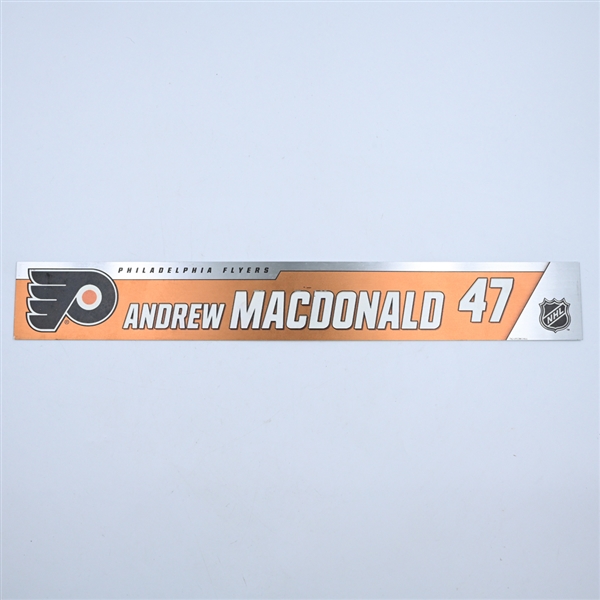 Andrew MacDonald - Philadelphia Flyers - Magnetic Practice Locker Room Nameplate - 2018-19 NHL Season