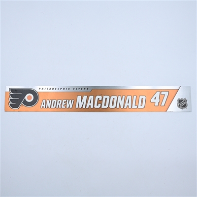 Andrew MacDonald - Philadelphia Flyers - Magnetic Practice Locker Room Nameplate - 2018-19 NHL Season