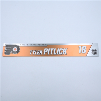 Tyler Pitlick - Philadelphia Flyers - Magnetic Practice Locker Room Nameplate - 2018-19 NHL Season