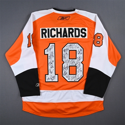 Mike Richards - Philadelphia Flyers - Orange, Autographed 2008-09 Replica Jersey 