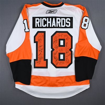 Mike Richards - Philadelphia Flyers - White, Team Autographed Authentic Jersey - 2010-11 NHL Season