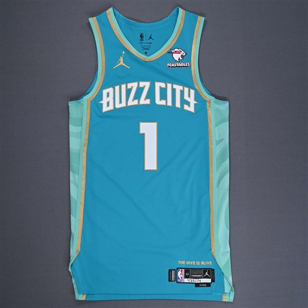 LaMelo Ball - Charlotte Hornets - City Edition Jersey - Worn 1/22/2024 (Recorded a Double-Double) - 2023-24 NBA Season