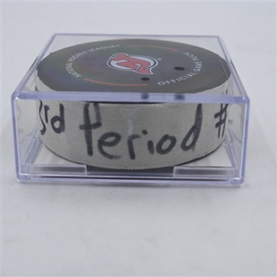 Tyler Bertuzzi - Toronto Maple Leafs - Goal Puck - April 9, 2024 vs. New Jersey Devils (Devils Logo)