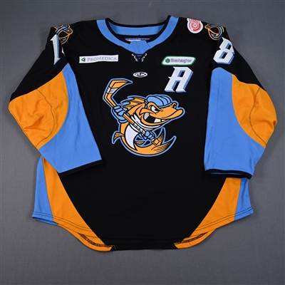 Trenton Bliss - Toledo Walleye - Game-Worn Black Autographed Jersey w/A