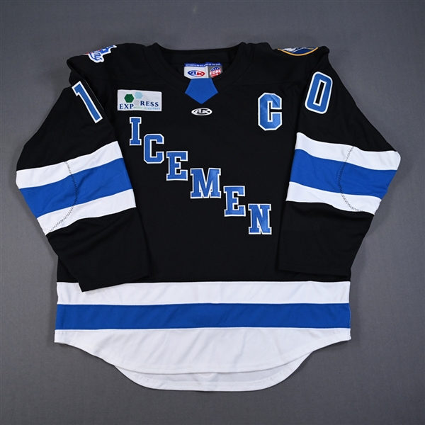 Christopher Brown - Jacksonville Icemen - Game-Issued Black Jersey w/C