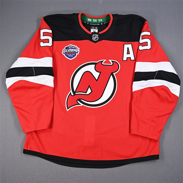 Brenden Dillon - Red w/A Jersey - 2024 Global Series - Worn Oct. 5, 2024