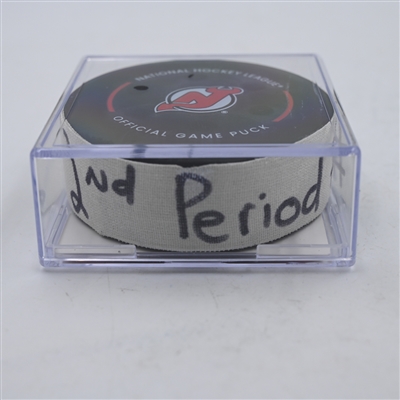 Mark Giordano - Toronto Maple Leafs - Goal Puck - April 9, 2024 vs. New Jersey Devils (Devils Logo)