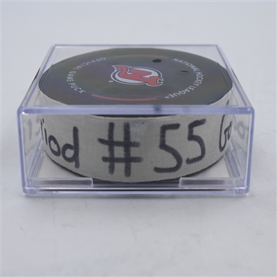 Mark Giordano - Toronto Maple Leafs - Goal Puck - April 9, 2024 vs. New Jersey Devils (Devils Logo)