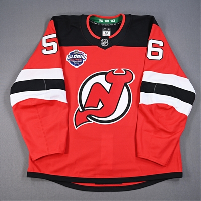 Erik Haula - Red Jersey - 2024 Global Series - Worn Oct. 5, 2024