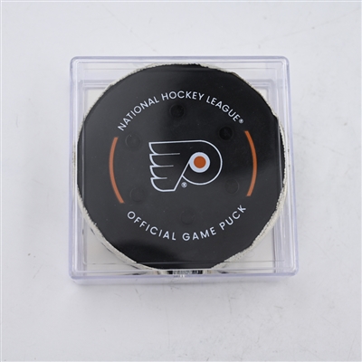 Bo Horvat - New York Islanders - Goal Puck - April 1, 2024 vs. Philadelphia Flyers (Flyers Logo)