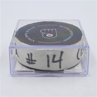 Bo Horvat - New York Islanders - Goal Puck - April 1, 2024 vs. Philadelphia Flyers (Flyers Logo)