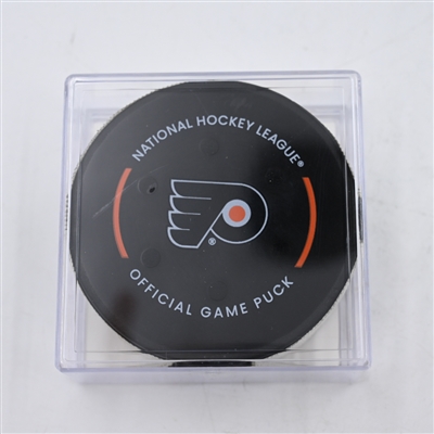 Erik Johnson - Philadelphia Flyers - Goal Puck - April 16, 2024 vs. Washington Capitals (Flyers Logo)