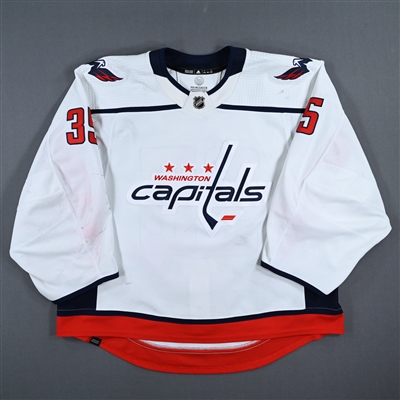 Darcy Kuemper - 32nd and 34th Career Shutouts - Washington Capitals - White Set 2 Jersey - 2022-23 NHL Season