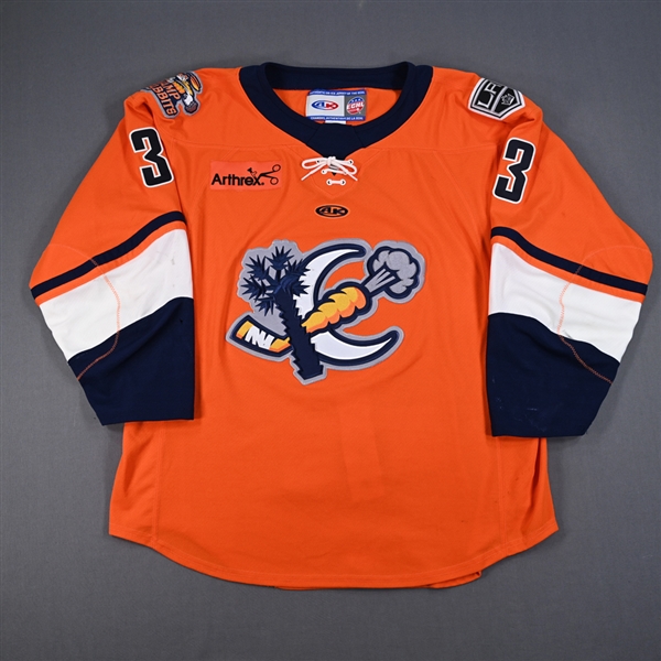 Joe Leahy - Greenville Swamp Rabbits - Game-Worn Orange Jersey