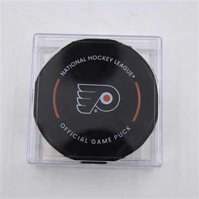 Anders Lee - New York Islanders - Goal Puck - April 1, 2024 vs. Philadelphia Flyers (Flyers Logo)