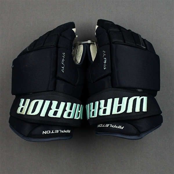 Mason Appleton - Game-Worn Warrior Alpha Gloves  - 2021-22 NHL Season