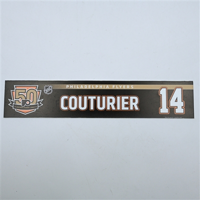 Sean Couturier - Philadelphia Flyers - 50th Anniversary Locker Room Nameplate - 2016-17 NHL Season