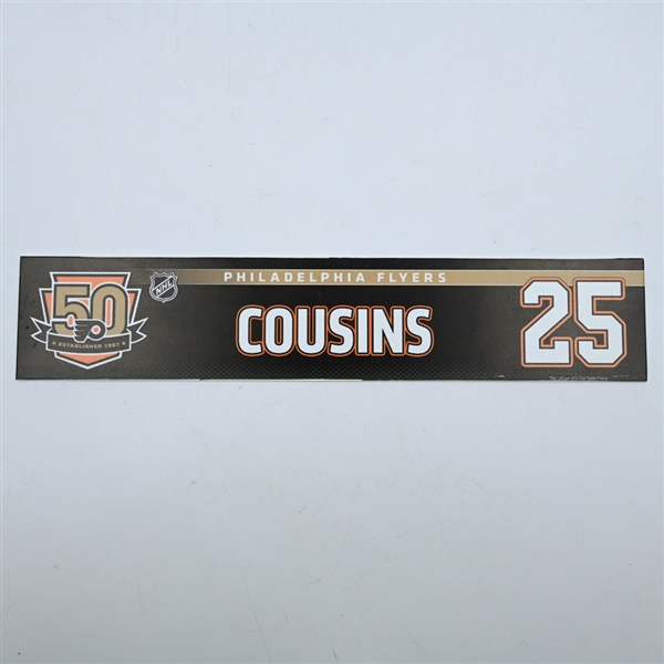 Nick Cousins - Philadelphia Flyers - 50th Anniversary Locker Room Nameplate - 2016-17 NHL Season