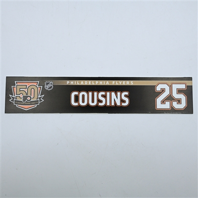 Nick Cousins - Philadelphia Flyers - 50th Anniversary Locker Room Nameplate - 2016-17 NHL Season