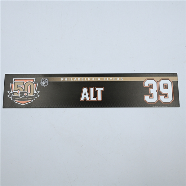 Mark Alt - Philadelphia Flyers - 50th Anniversary Locker Room Nameplate - 2016-17 NHL Season