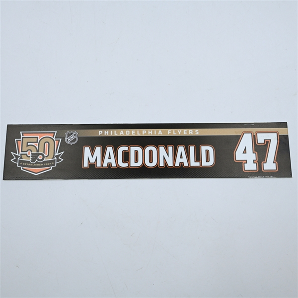 Andrew MacDonald - Philadelphia Flyers - 50th Anniversary Locker Room Nameplate - 2016-17 NHL Season