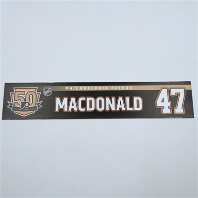 Andrew MacDonald - Philadelphia Flyers - 50th Anniversary Locker Room Nameplate - 2016-17 NHL Season