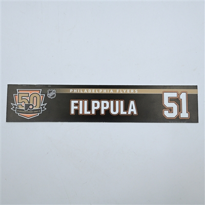 Valtteri Filppula - Philadelphia Flyers - 50th Anniversary Locker Room Nameplate - 2016-17 NHL Season