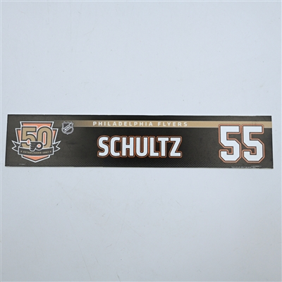 Nick Schultz - Philadelphia Flyers - 50th Anniversary Locker Room Nameplate - 2016-17 NHL Season