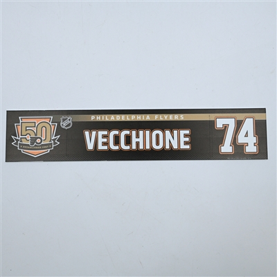 Mike Vecchione - Philadelphia Flyers - 50th Anniversary Locker Room Nameplate - 2016-17 NHL Season