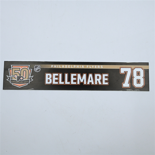 Pierre-Edouard Bellemare - Philadelphia Flyers - 50th Anniversary Locker Room Nameplate - 2016-17 NHL Season