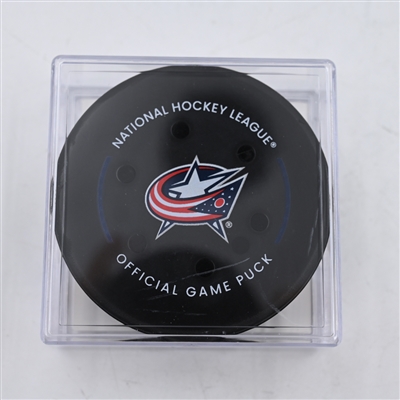 Kirill Marchenko - Columbus Blue Jackets - Goal Puck - April 4, 2024 vs. New York Islanders (Blue Jackets Logo)