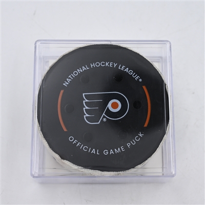 Matt Martin - New York Islanders - Goal Puck - April 1, 2024 vs. Philadelphia Flyers (Flyers Logo)