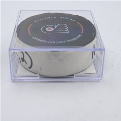 Matt Martin - New York Islanders - Goal Puck - April 1, 2024 vs. Philadelphia Flyers (Flyers Logo)