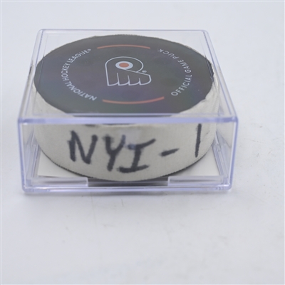 Matt Martin - New York Islanders - Goal Puck - April 1, 2024 vs. Philadelphia Flyers (Flyers Logo)