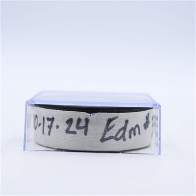 Connor McDavid - Edmonton Oilers - Goal Puck - October 17, 2024 vs. Nashville Predators (Predators Logo)