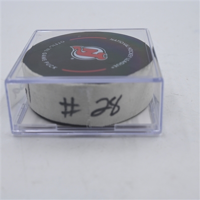 Timo Meier - New Jersey Devils - Goal Puck - April 15, 2024 vs. New York Islanders (Devils Logo)