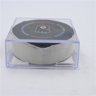 Brock Nelson - New York Islanders - Goal Puck - April 1, 2024 vs. Philadelphia Flyers (Flyers Logo)