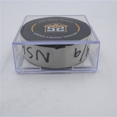 Ryan O'Reilly - Nashville Predators - Goal Puck - April 9, 2024 vs. Winnipeg Jets (Predators' 25th Anniversary Logo)