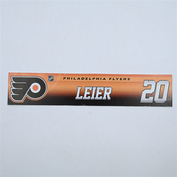 Taylor Leier - Philadelphia Flyers - Locker Room Nameplate - 2017-18 NHL Season