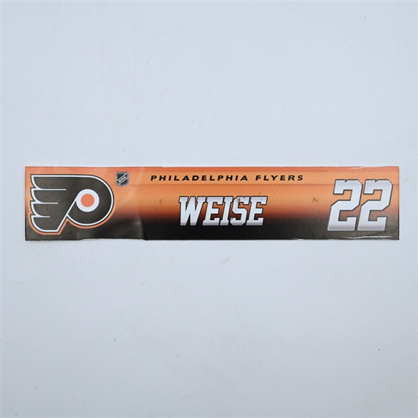 Dale Weise - Philadelphia Flyers - Locker Room Nameplate - 2017-18 NHL Season