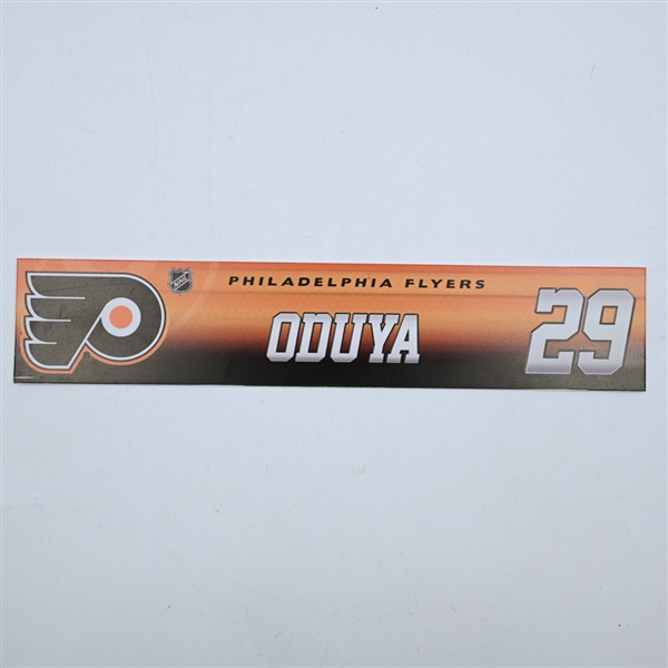 Johnny Oduya - Philadelphia Flyers - Locker Room Nameplate - 2017-18 NHL Season