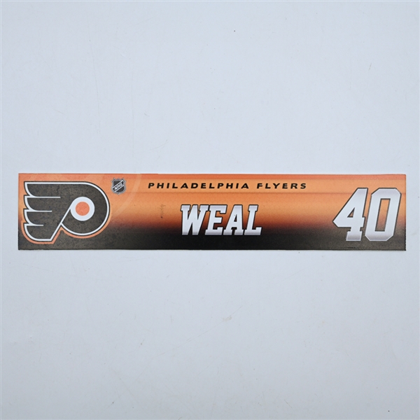 Jordan Weal - Philadelphia Flyers - Locker Room Nameplate - 2017-18 NHL Season