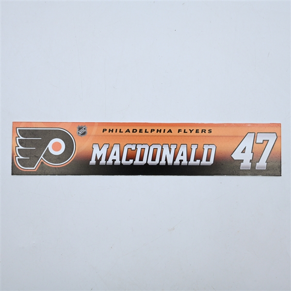 Andrew MacDonald - Philadelphia Flyers - Locker Room Nameplate - 2017-18 NHL Season