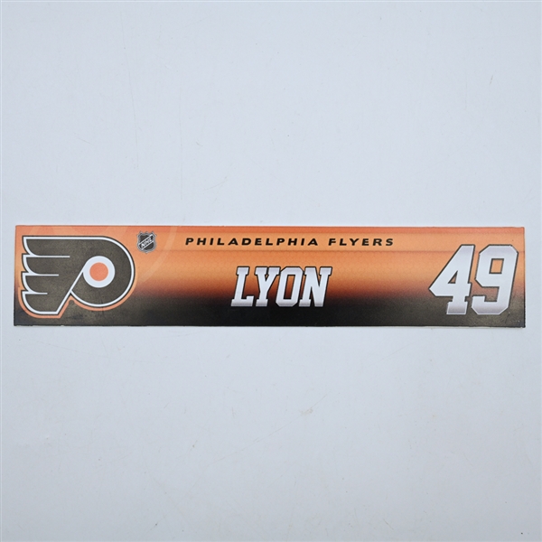 Alex Lyon - Philadelphia Flyers - Locker Room Nameplate - 2017-18 NHL Season