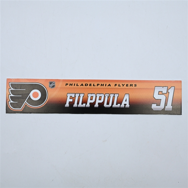 Valtteri Filppula  - Philadelphia Flyers - Locker Room Nameplate - 2017-18 NHL Season